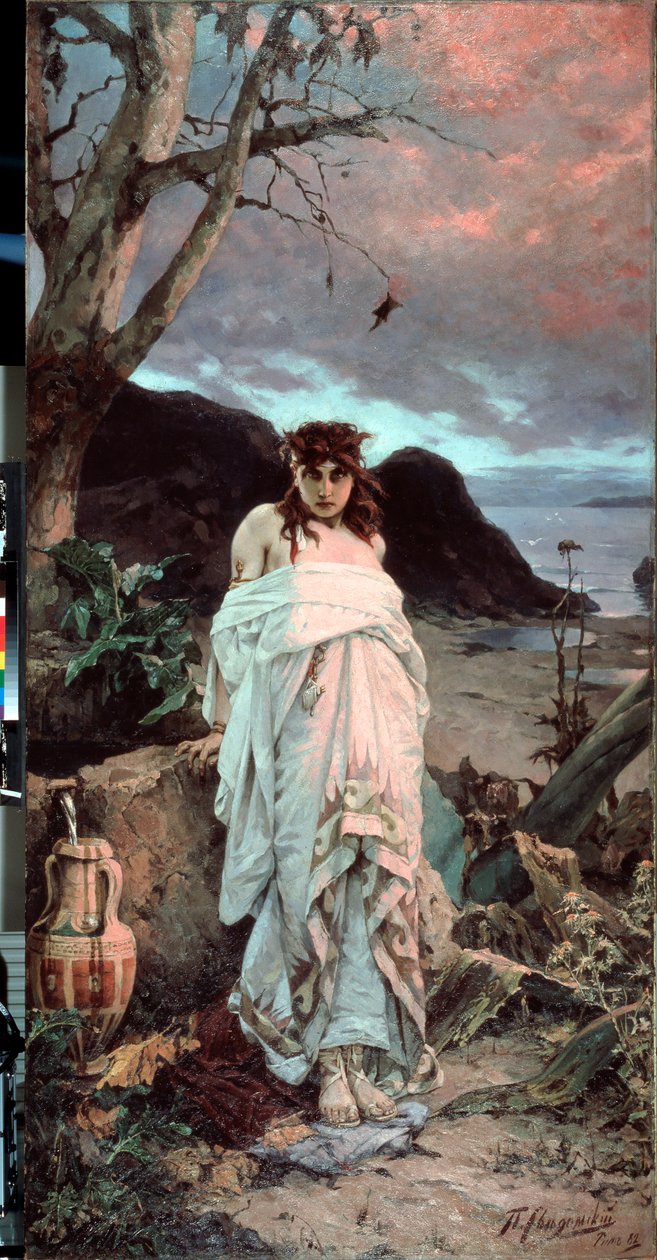 "Medusa" Representação de um dos Gorgons com olhos hipnóticos - Pintura de Pavel Alexandrovich Svedomsky (1849-1904) 1882 Galeria Estadual Tretyakov, Moscou de Pavel Alexandrovich Svedomsky