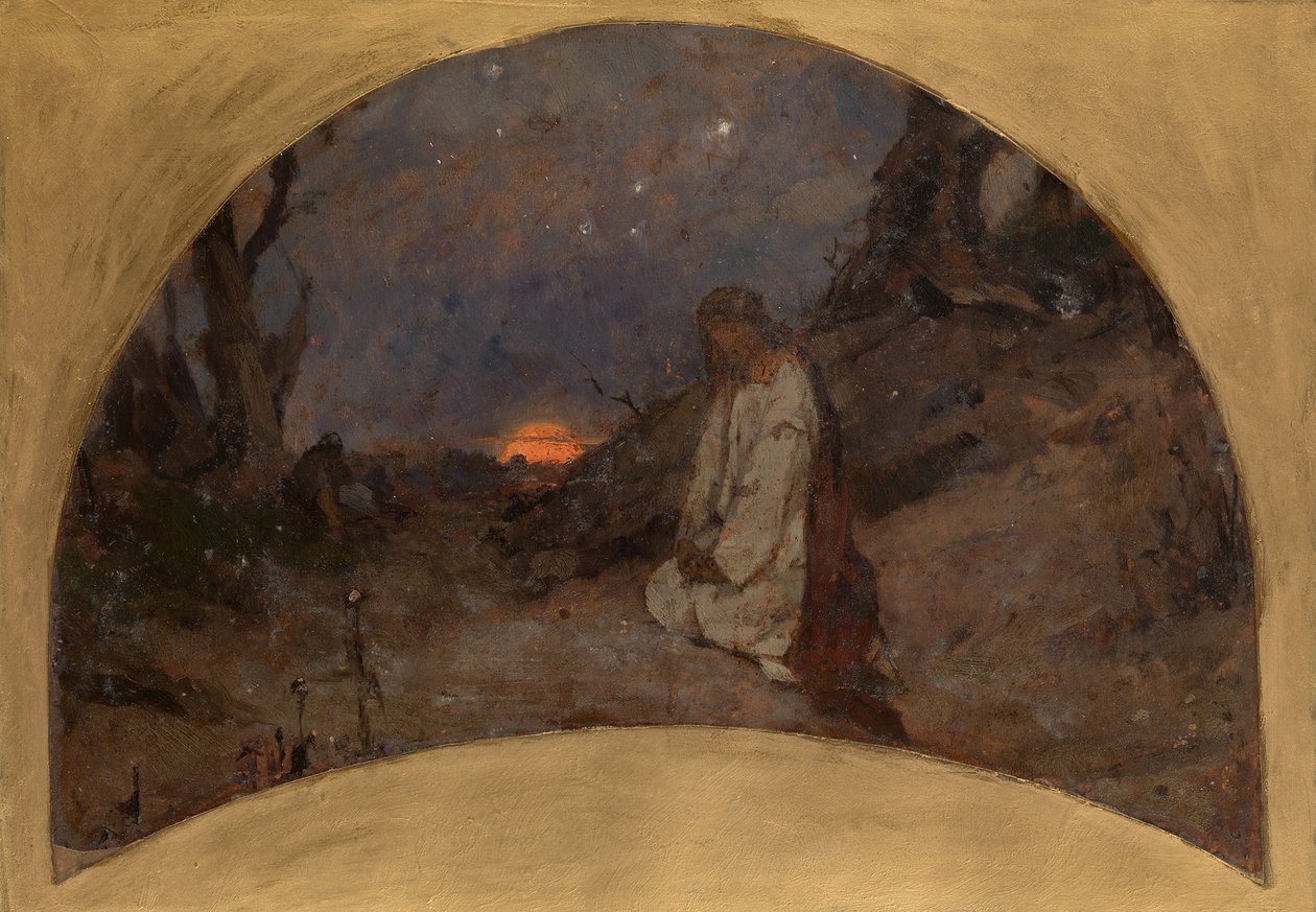 Esboço da agonia no jardim da Catedral de São Volodymyrs em Kiev, 1886 de Pavel Alexandrovich Svedomsky