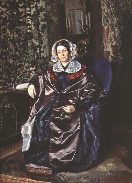 Retrato de Maria Pavlovna Druzhinina (d.1872) final da década de 1840 (óleo sobre tela) de Pavel Andreevich Fedotov