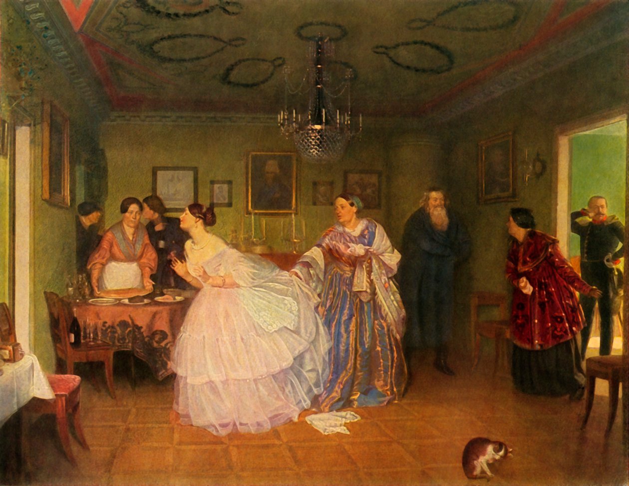 The Majors Courtship, ou ele melhora sua situação, 1848, 1965. de Pavel Andreevich Fedotov