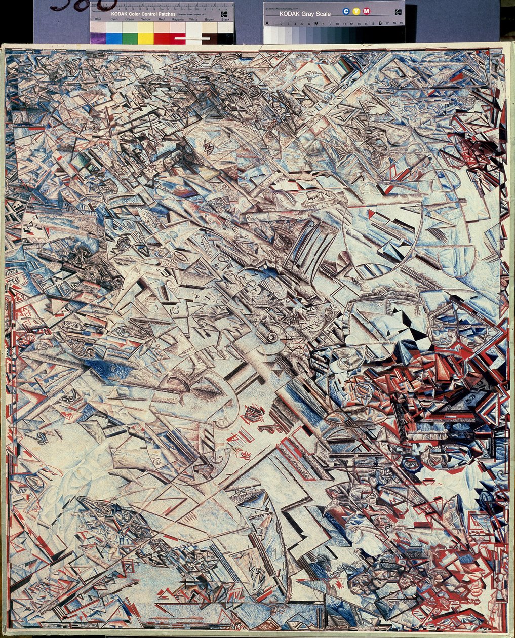 Composição. Pintura de Pavel Nikolayevich Filonov (1883-1941), óleo sobre tela, arte russa, vanguarda, arte abstrata. Museu Estatal Russo, São Petersburgo. de Pawel Nikolajewitsch Filonow