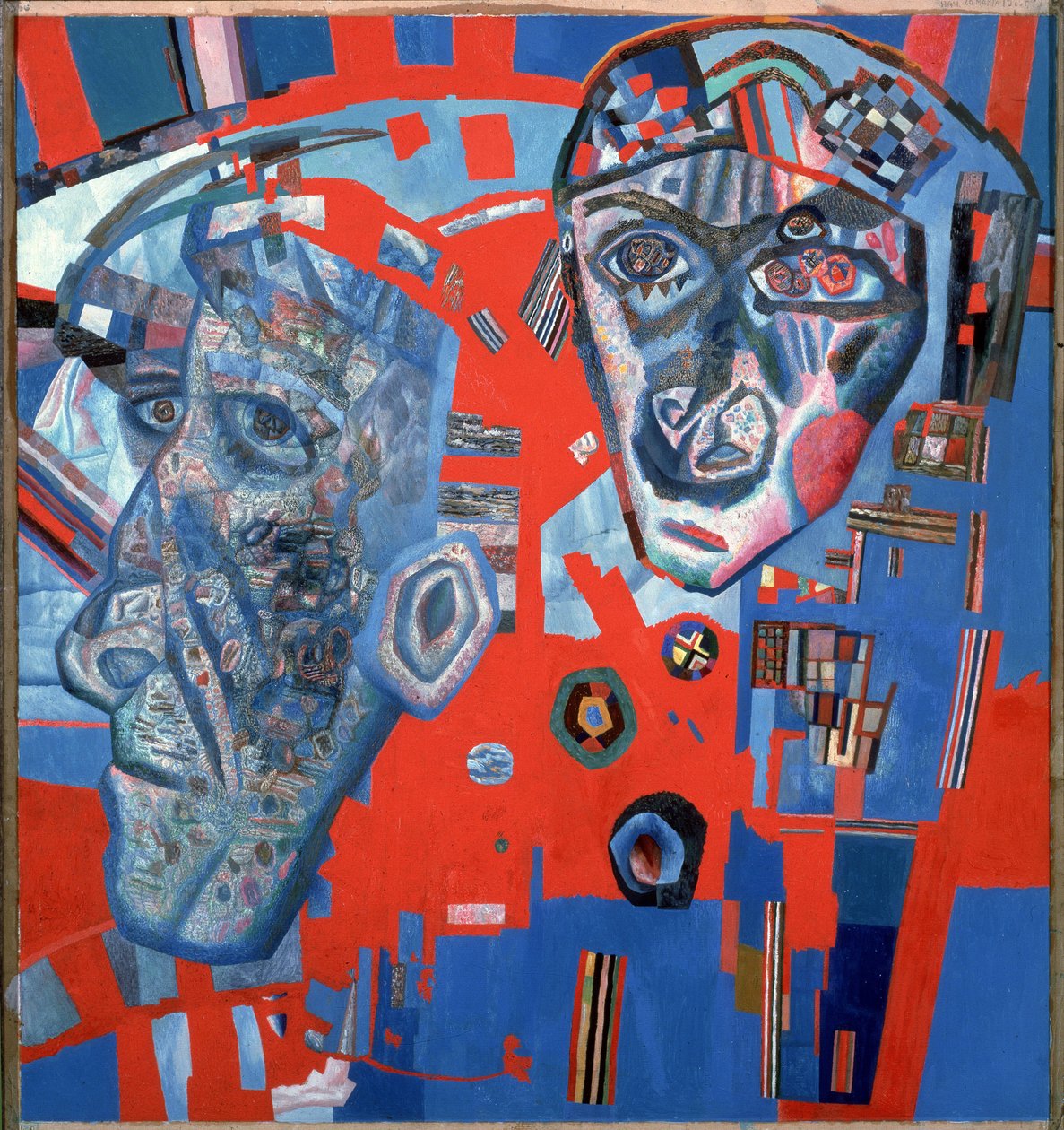 "Deux tetes" Peinture de Pavel Nikolayevich Filonov (1883-1941) 1925 Museu Estatal Russo de São Petersburgo de Pawel Nikolajewitsch Filonow