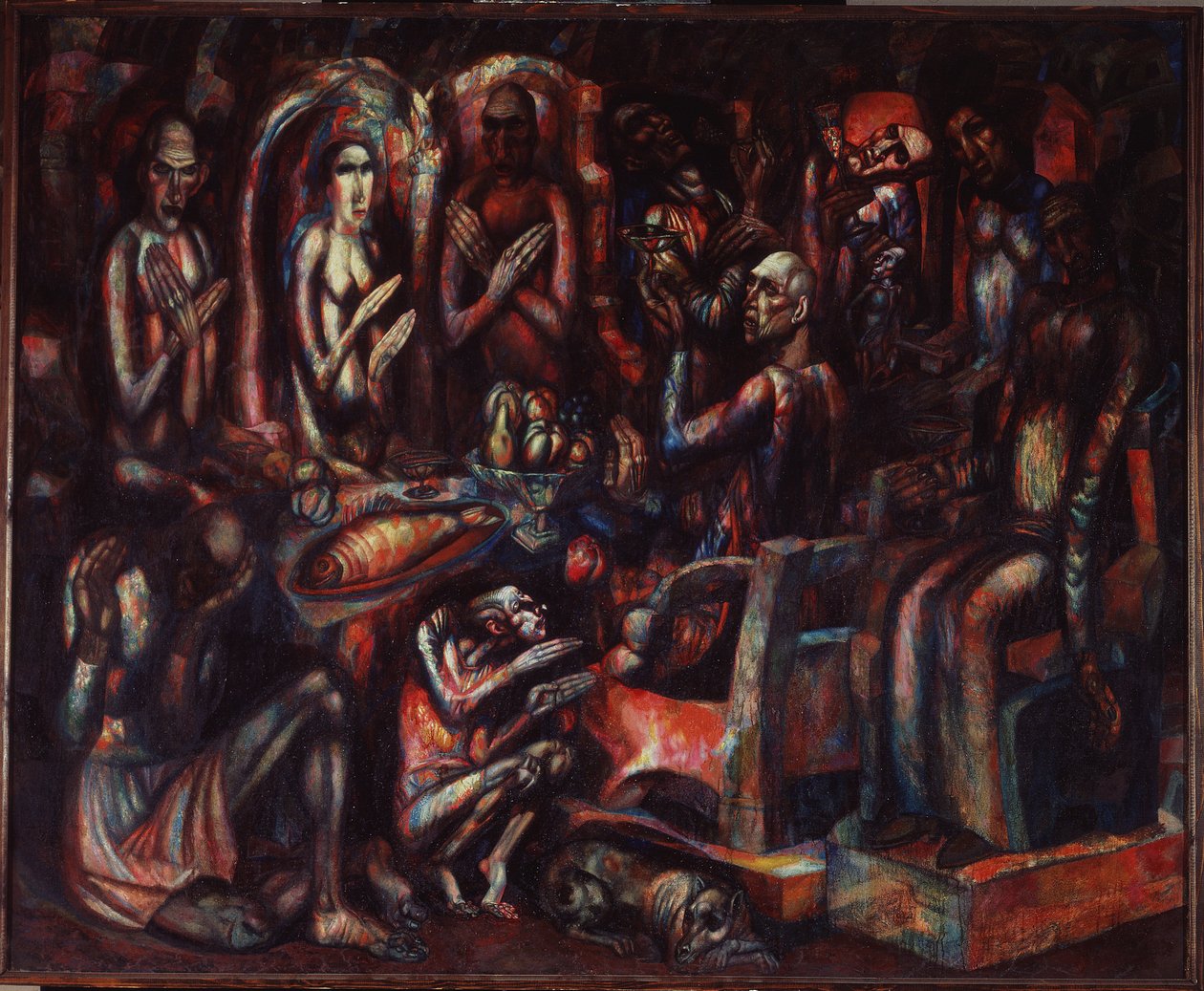 "La Fete des Rois" (Festa dos Reis) Peinture de Pavel Nikolayevich Filonov (1883-1941) 1913 Museu Estatal da Rússia, São Petersburgo de Pawel Nikolajewitsch Filonow