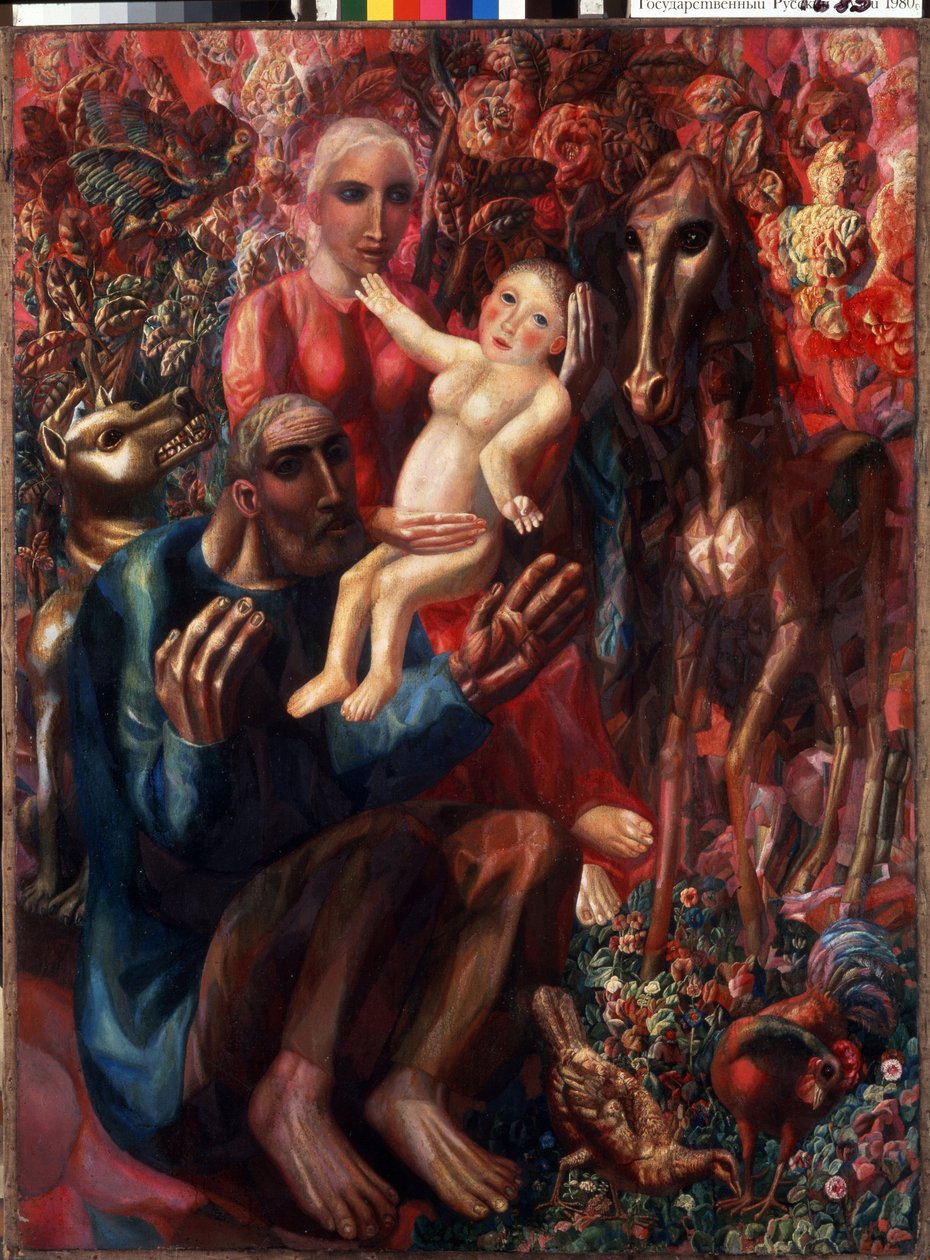 "La Sainte famille" Peinture de Pavel Nikolayevich Filonov (1883-1941) 1914 Museu Estatal Russo, São Petersburgo, Russie de Pawel Nikolajewitsch Filonow