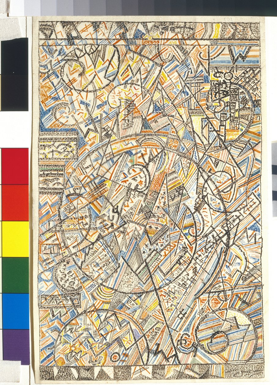 A fórmula do universo - Obra de Pavel Nikolaievich Filonov (1883-1941), aquarela sobre papel de Pawel Nikolajewitsch Filonow