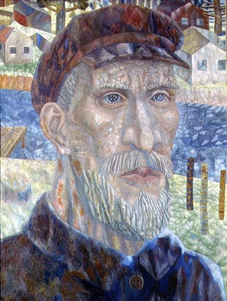 O Kolkhoznik (Membro de uma Fazenda Colectiva) 1931 (óleo sobre tela) de Pawel Nikolajewitsch Filonow