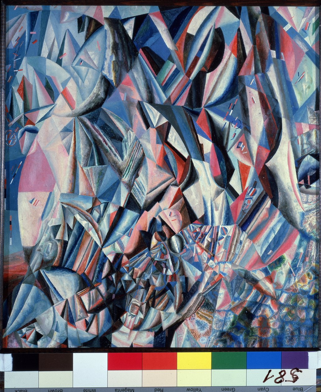 Triunfo sobre a eternidade. Pintura de Pavel Nikolayevich Filonov (1883-1941), óleo sobre madeira de Pawel Nikolajewitsch Filonow
