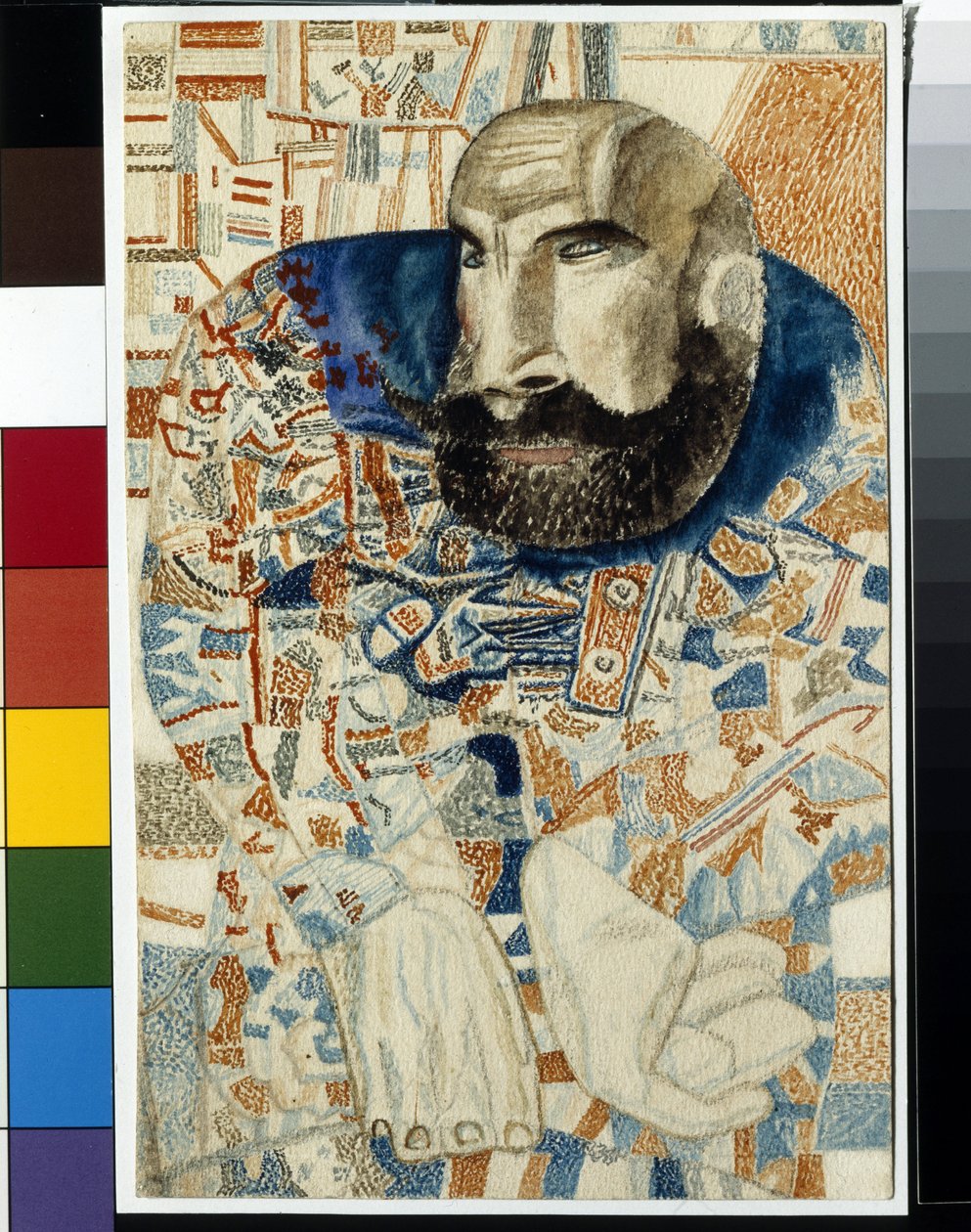 Un cocher - Oeuvre de Pavel Nikolayevich Filonov (1883-1941), aguarela sobre papel (19x12,3 cm) de Pawel Nikolajewitsch Filonow