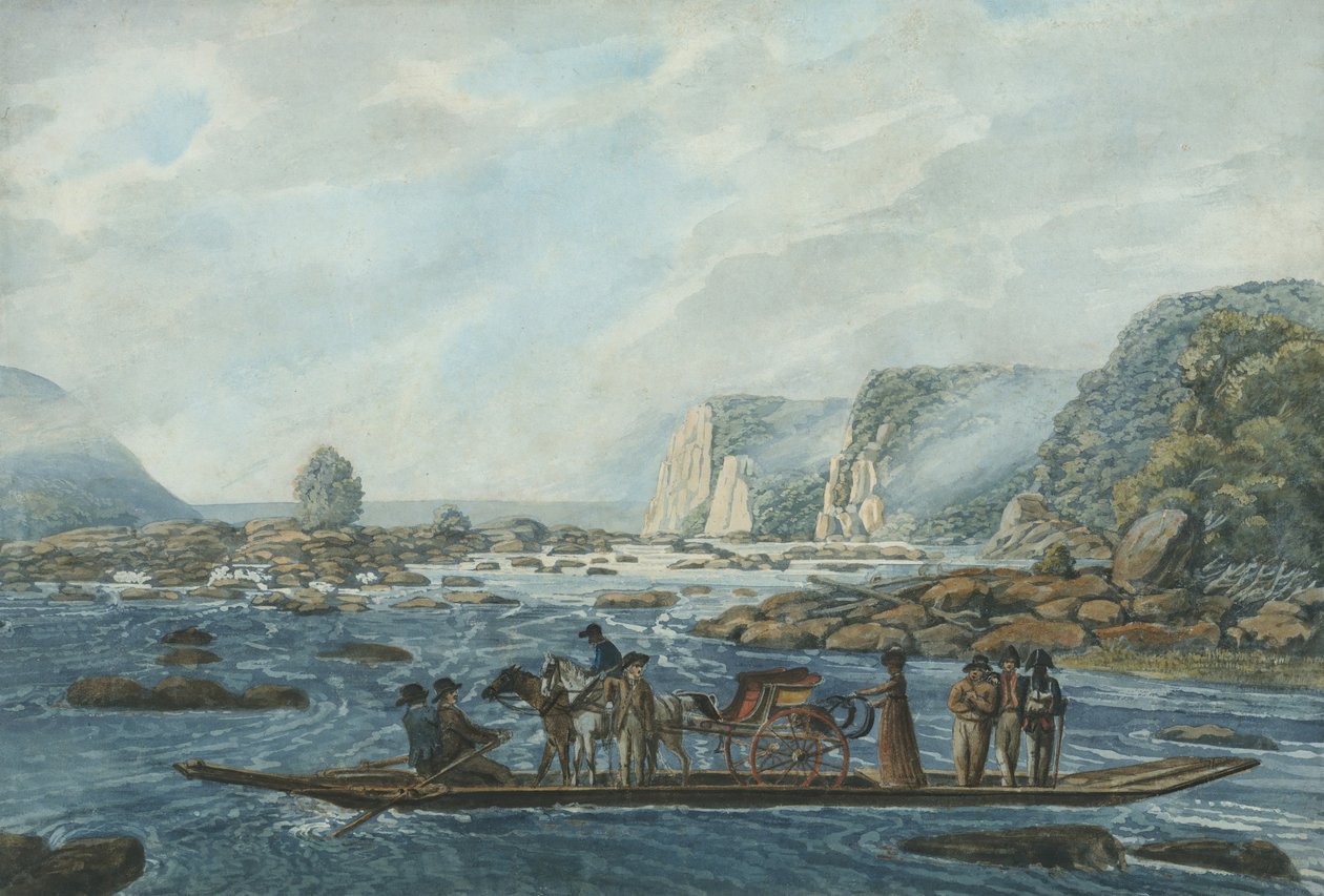 Uma cena de balsa no Susquehanna em Wright