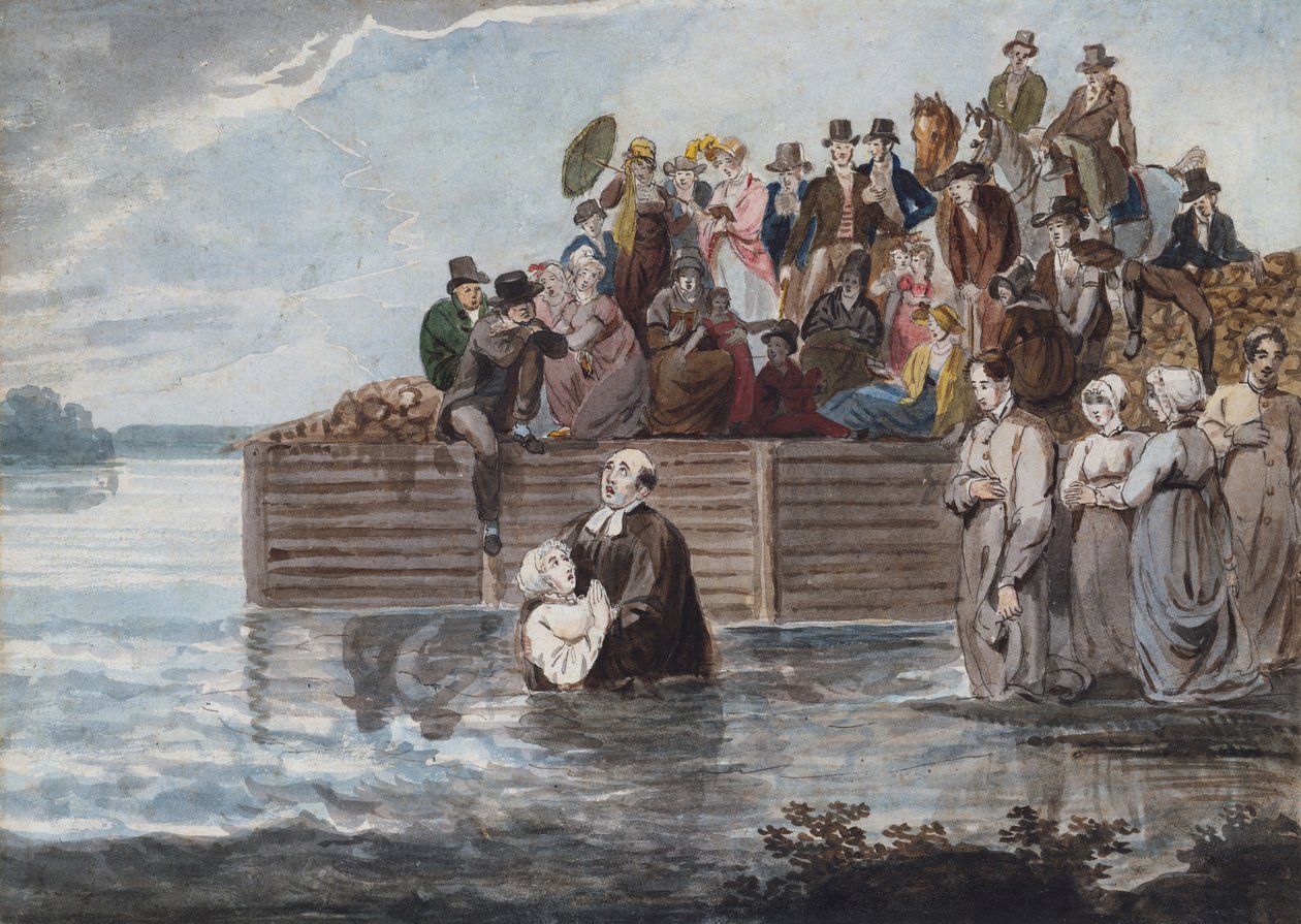 Uma imersão anabatista da Filadélfia durante uma tempestade, 1811-ca. 1813. de Pavel Petrovic Svin