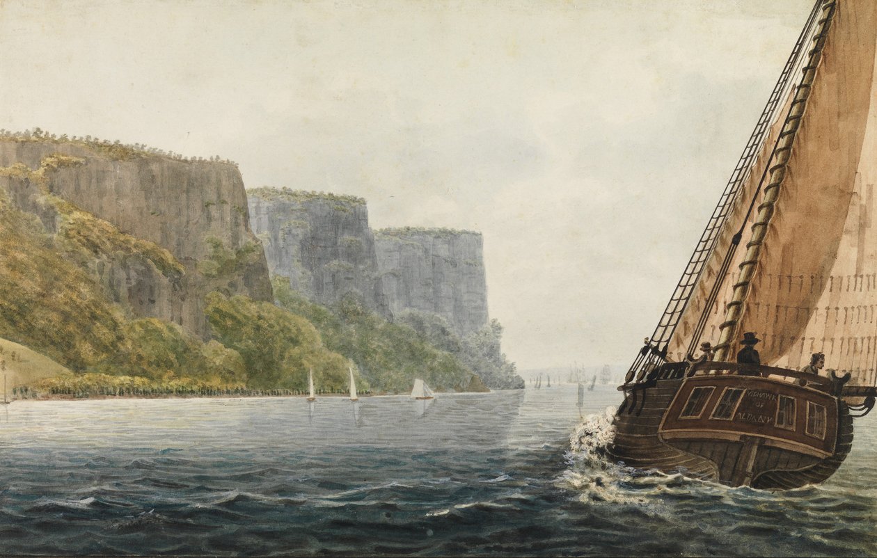 O Packet Mohawk de Albany Passing the Palisades, 1811-ca. 1813. de Pavel Petrovic Svin
