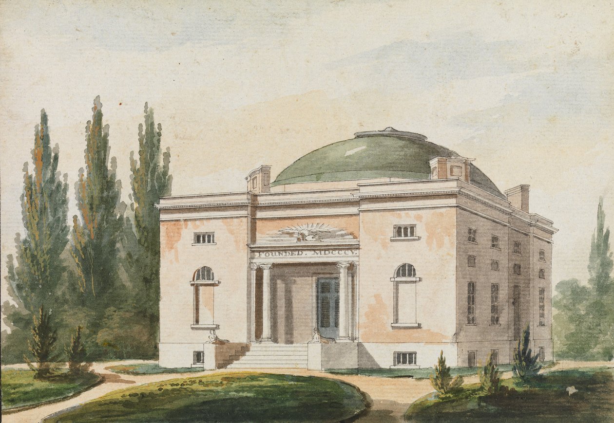 A Academia de Belas Artes da Pensilvânia, Filadélfia Cópia após uma gravura..., 1811-ca. 1813. de Pavel Petrovic Svin