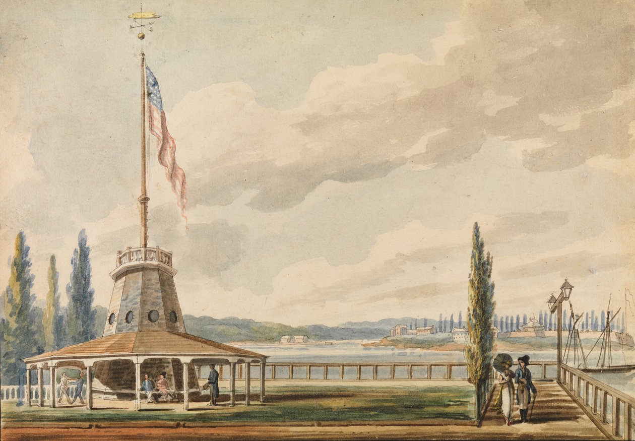 A Primeira Visão do Viajante de Nova York — A Bateria e o Flagstaff, 1811-ca. 1813. de Pavel Petrovic Svin
