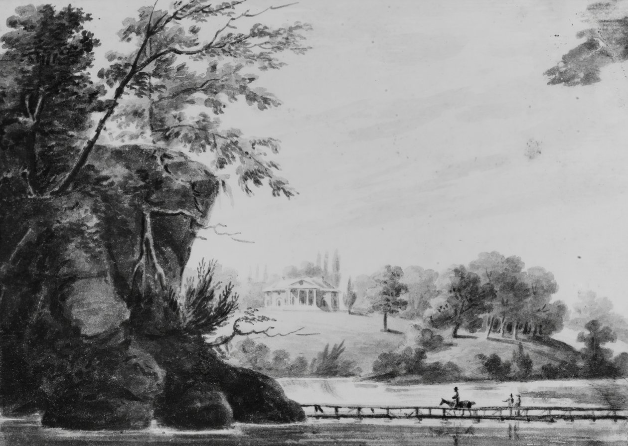 Vista de Morrisville, Casa de Campo do General Moreau na Pensilvânia..., Pensilvânia, 1811-ca. 1813. de Pavel Petrovic Svin
