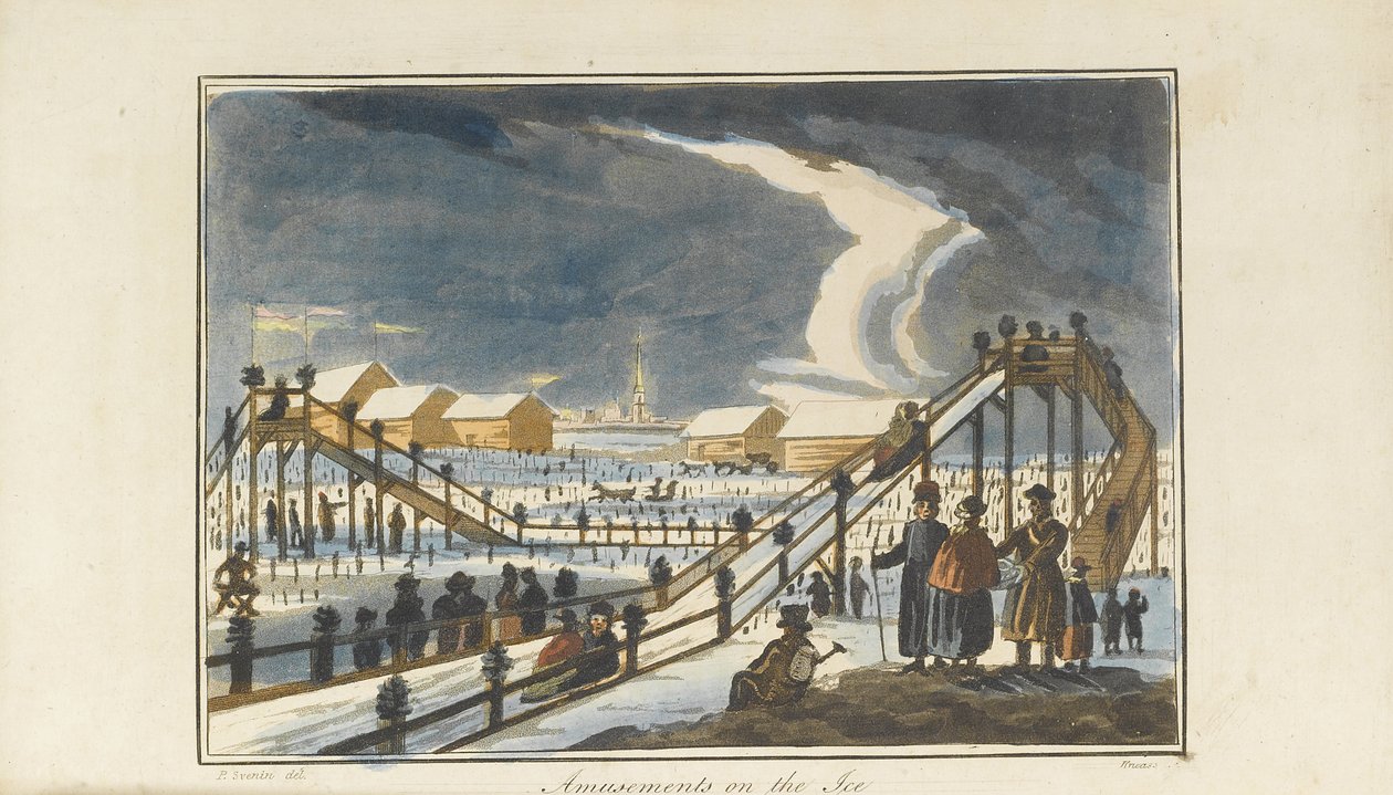 Diversão no gelo, 1813 de Pavel Petrovich Svinyin
