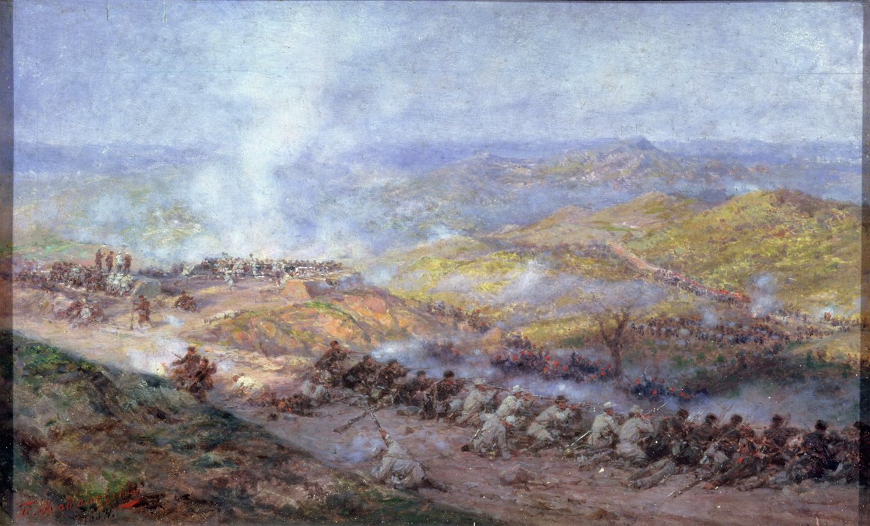 Uma cena da guerra russo-turca em 1877-78, 1884 de Pawel Kowalewsky