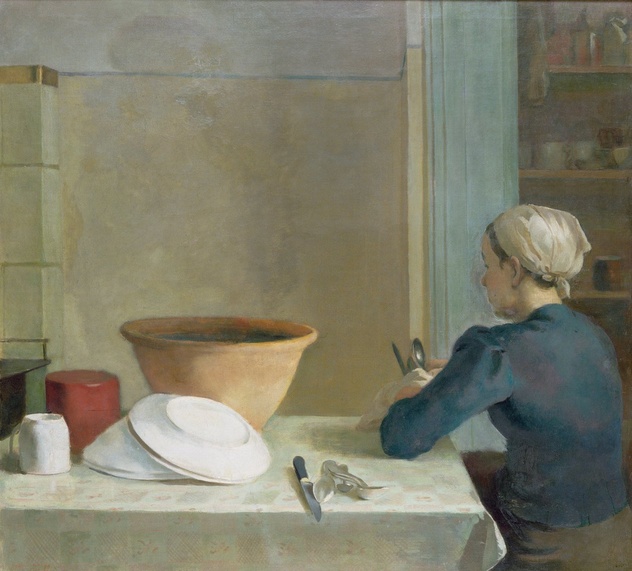 Na cozinha, c.1930 de Pawel Marian Dadlez