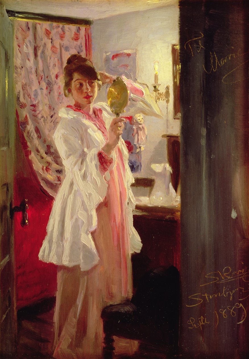 Interior com a esposa do artista, 1889 (painel) de Peder Severin Krøyer