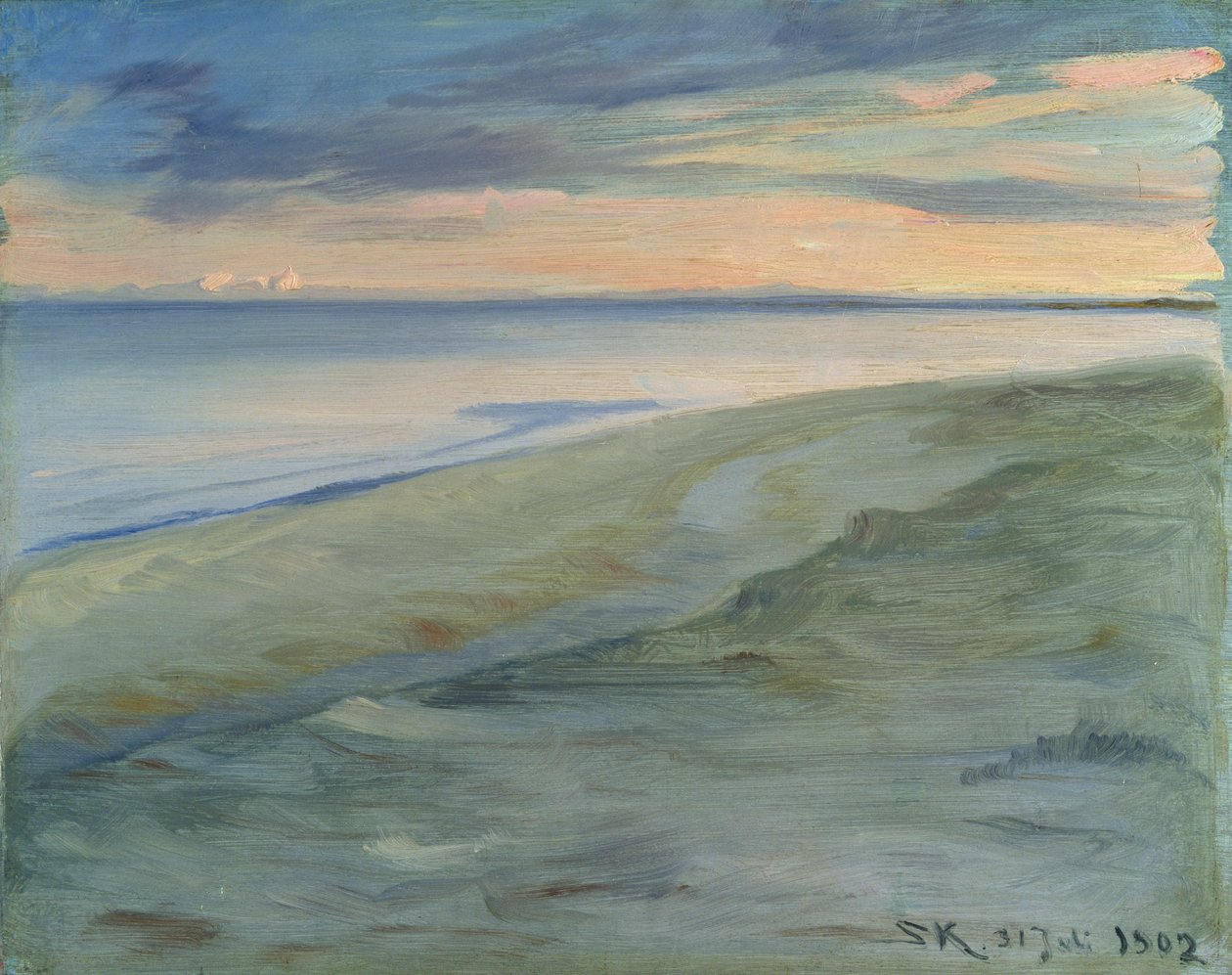A praia, Skagen, 1902 (painel) de Peder Severin Krøyer