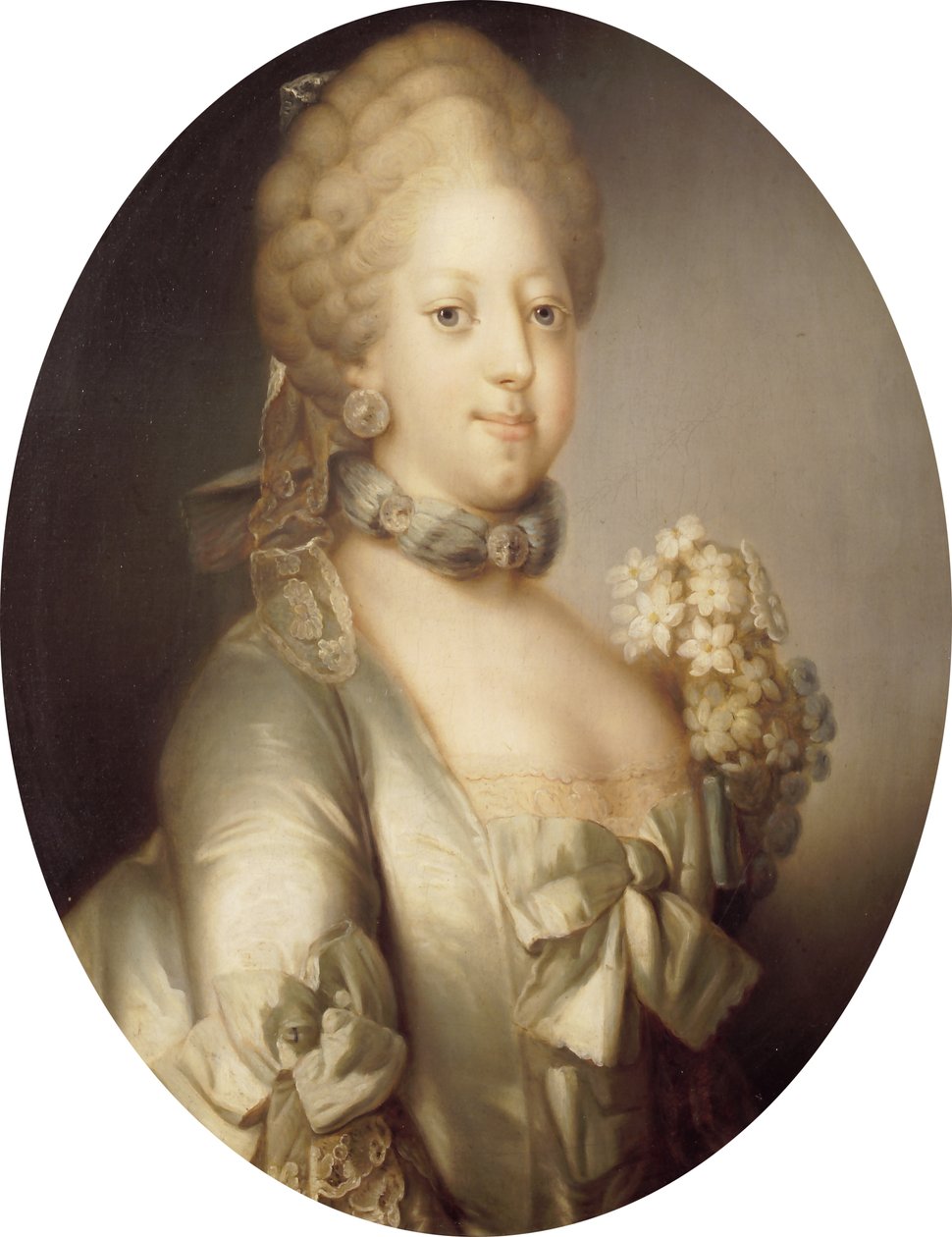 Retrato de Caroline Matilda da Grã-Bretanha 1751-1775, rainha da Dinamarca, ca 1767. de Peder Als