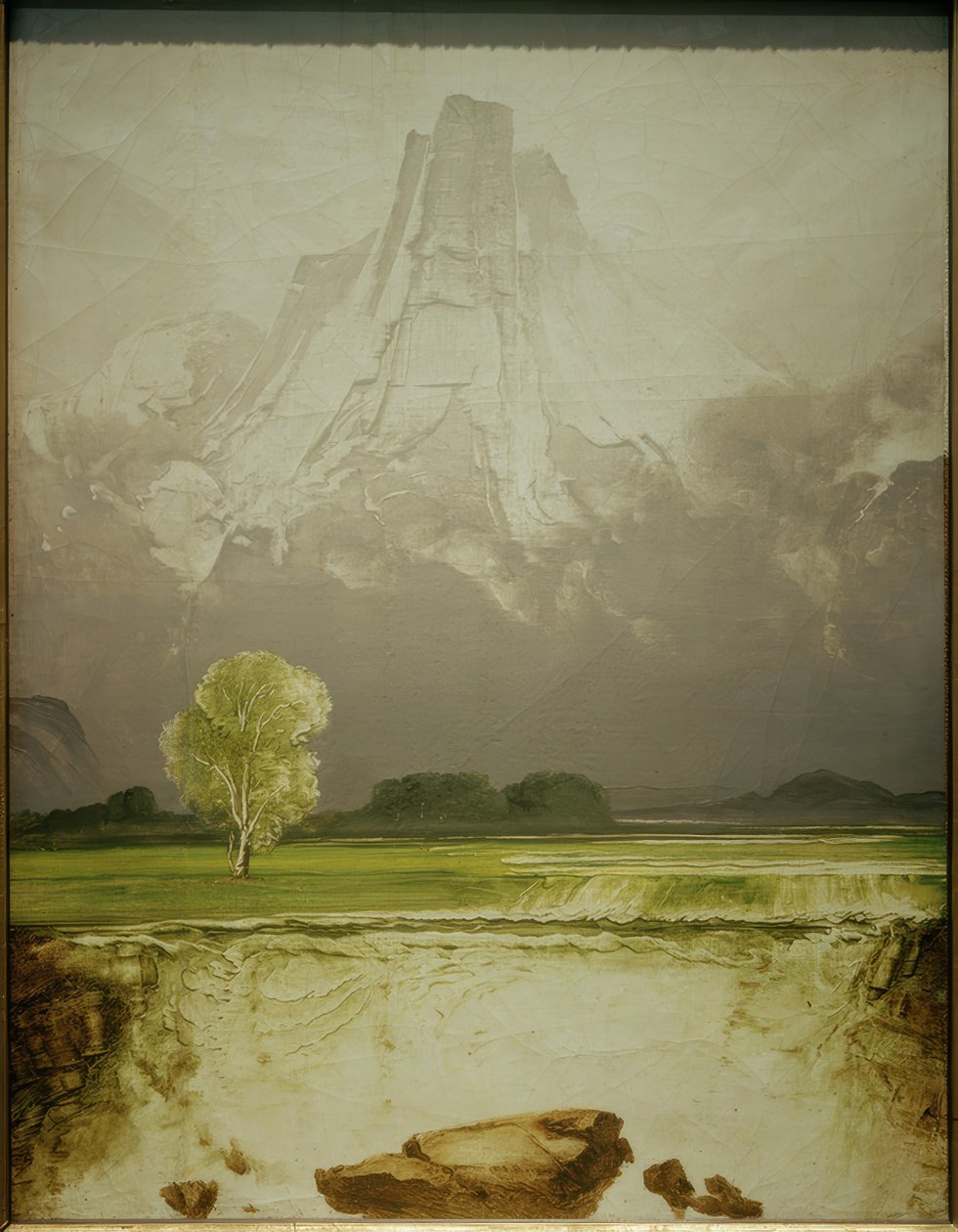 A montanha Stetind com uma bétula de Peder Balke