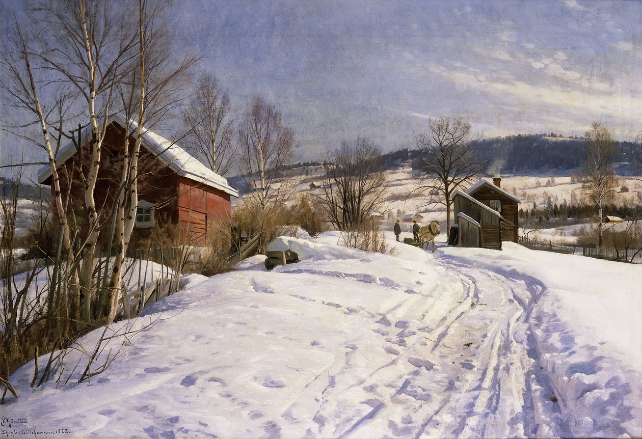 Uma paisagem de inverno, Lillehammer de Peder Monsted