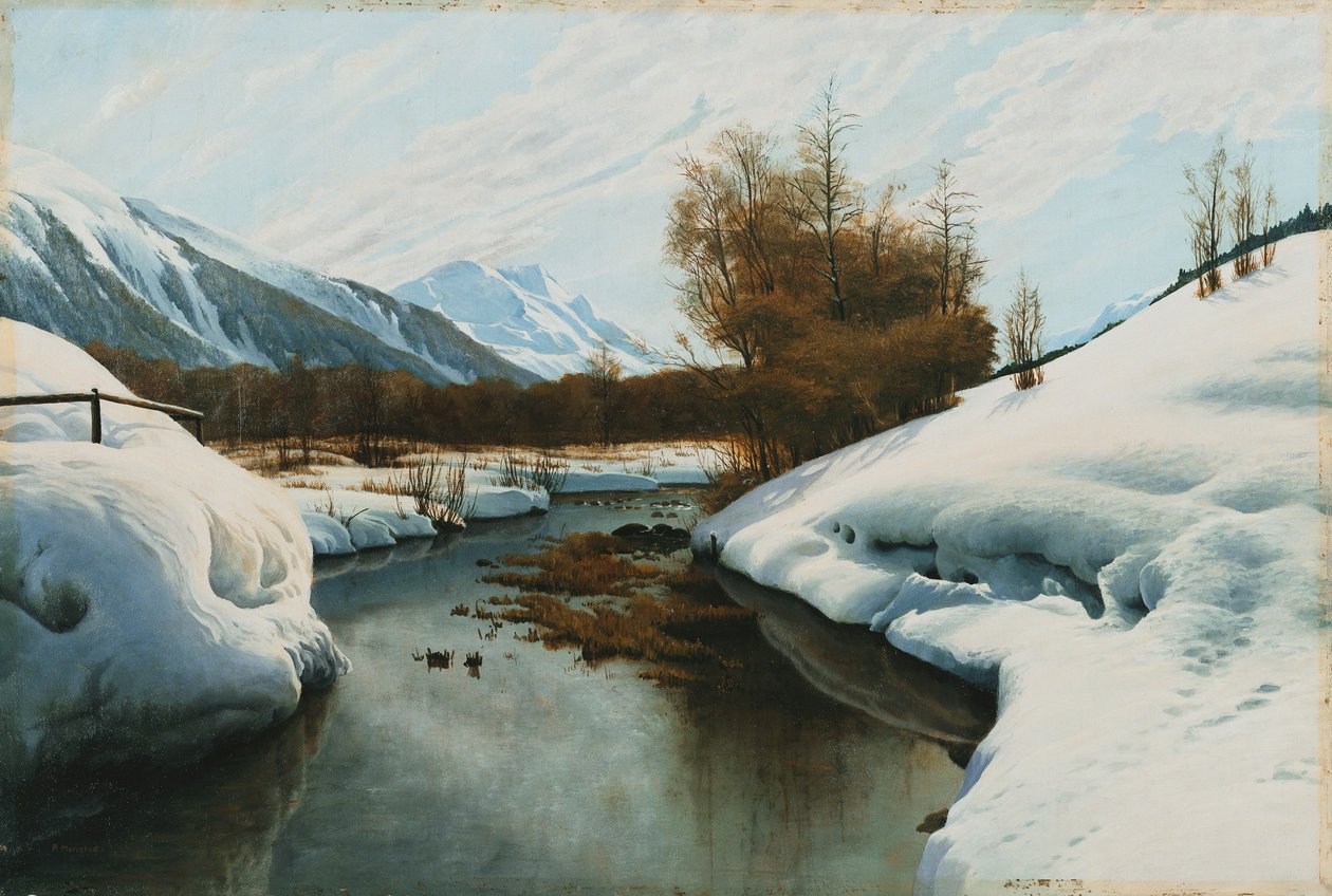Perto de La Punt, St. Morritz no Vale Engadine de Peder Monsted