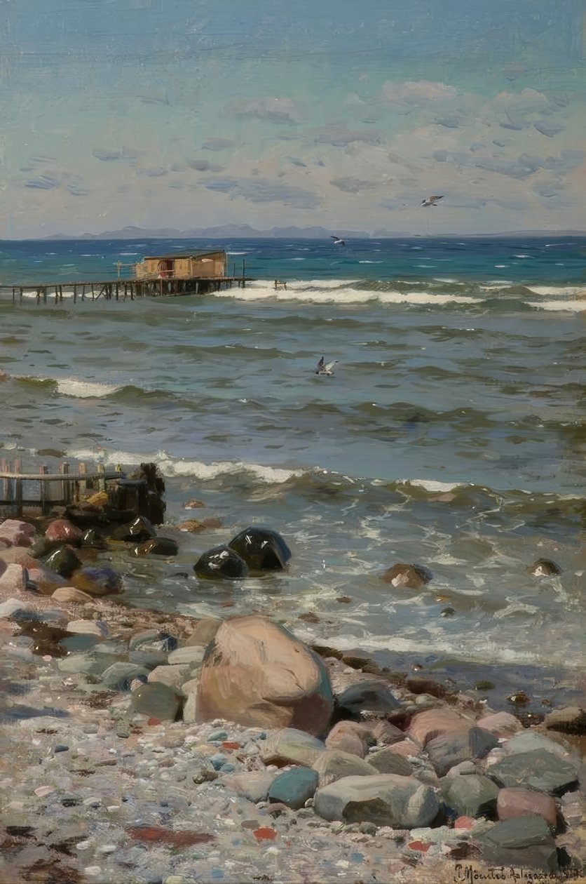 P. Mönsted, Am Strand de Peder Monsted