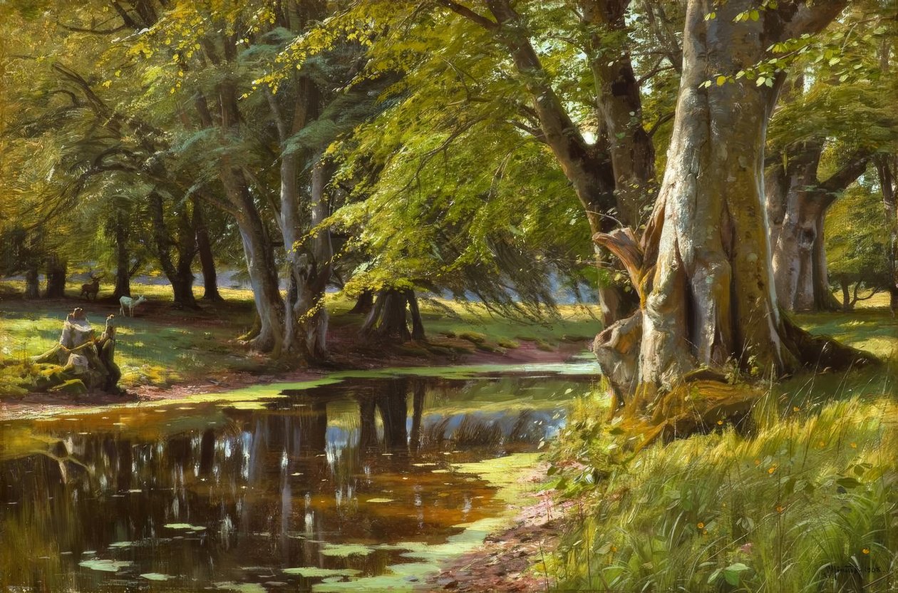 Peder Mönsted, dia de verão no Waldbach de Peder Monsted