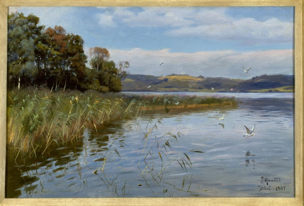 Dia de verão no lago de Peder Monsted