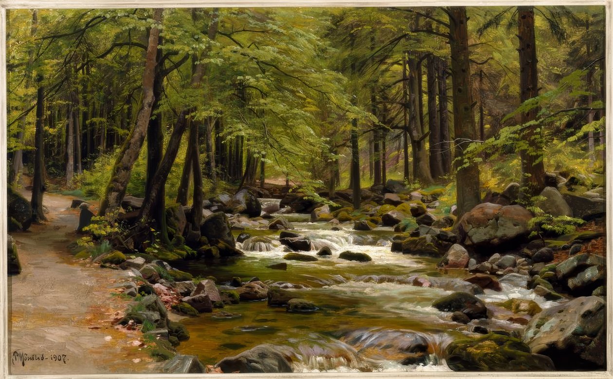 Waldbach na primavera de Peder Monsted