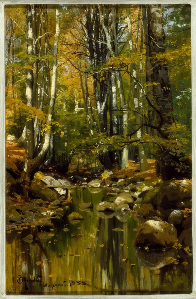 Waldbach no final do verão de Peder Monsted