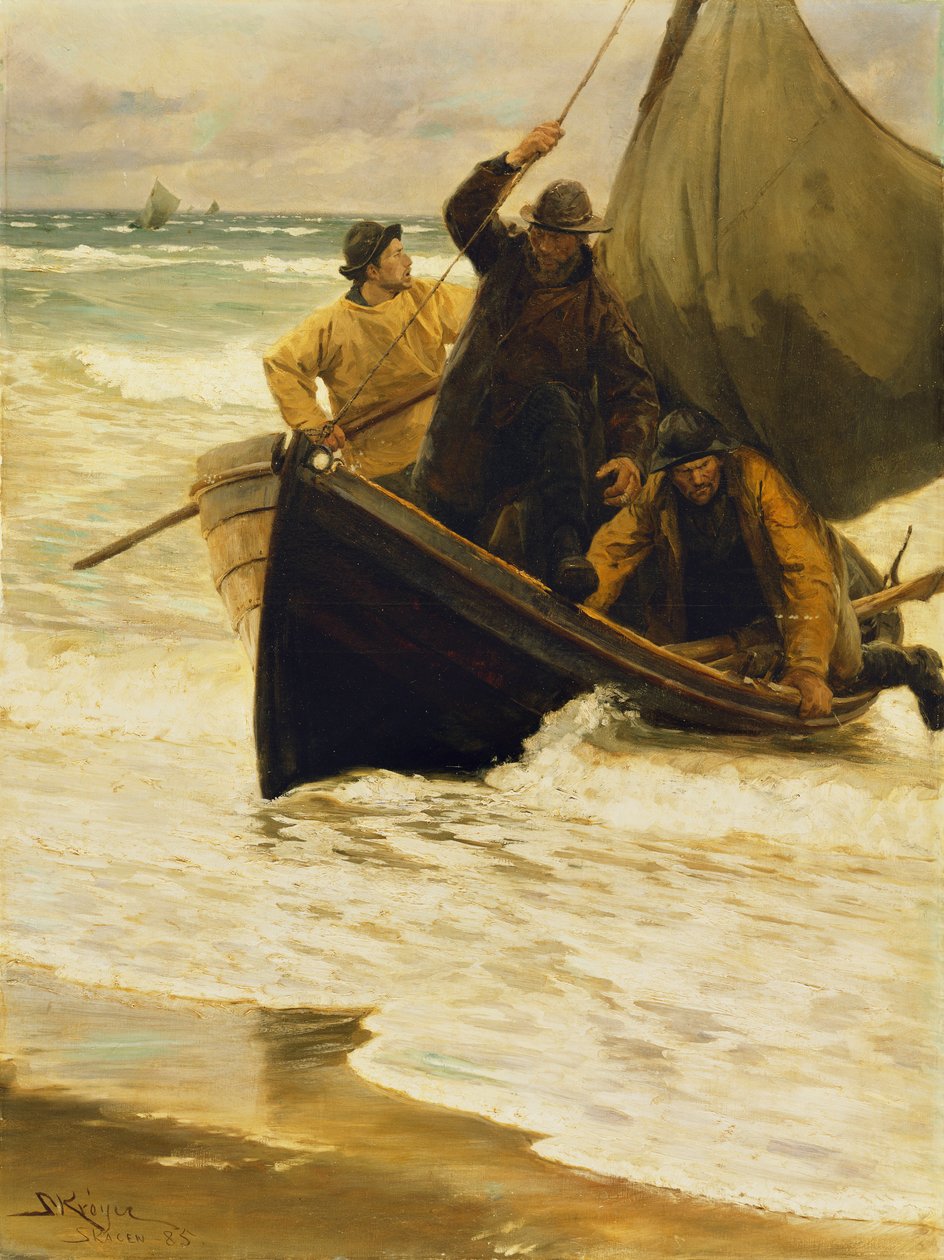 Pescador que volta para casa, Skagen, 1885 de Peder Severin Krøyer