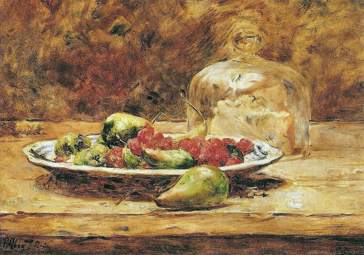  Still life - Pears and strawberriesnPortugues: Natureza-morta - Peras e morangosn de Pedro Alexandrino Borges