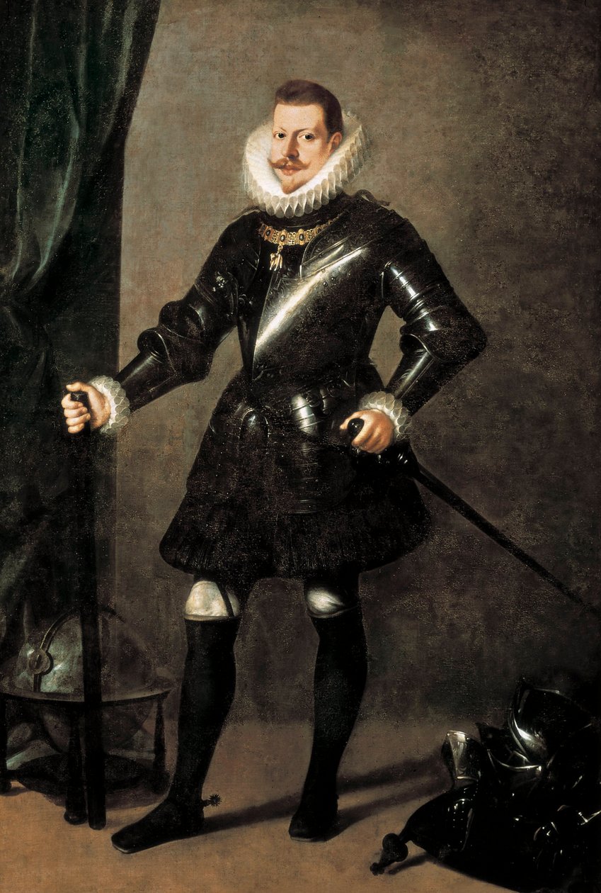 Retrato do Rei Filipe III de Espanha (1578-1621) de Pedro Antonio Vidal