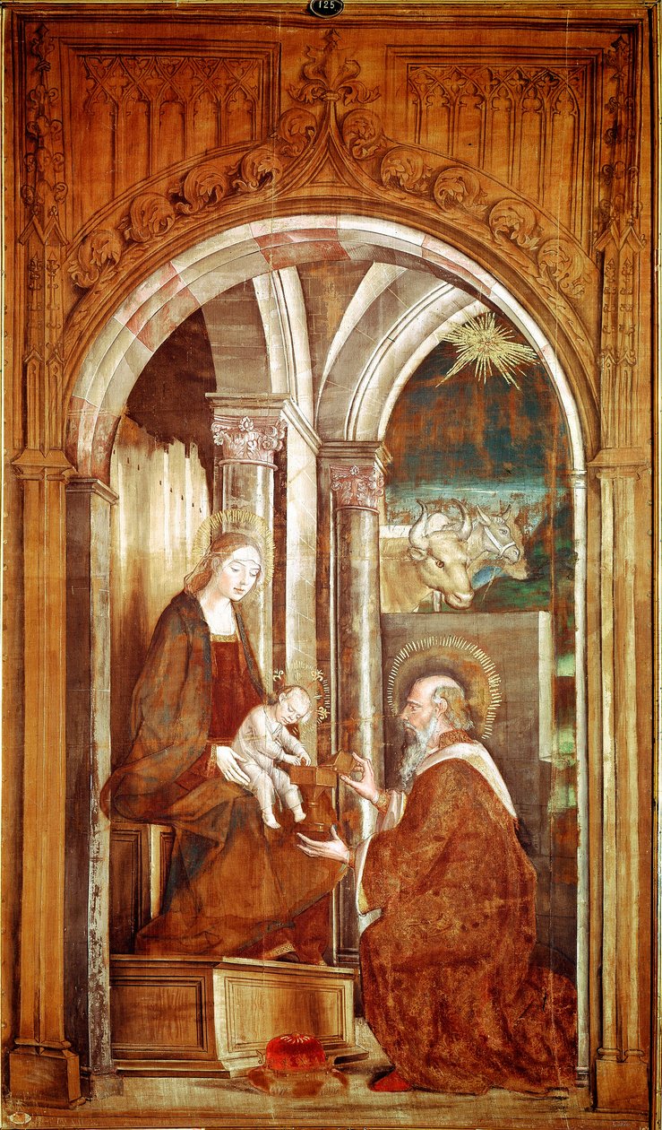 Adoração da Pintura Magos por Pedro Berruguete (1450/1455-1504) Madrid, Museu do Prado de Pedro Berruguete