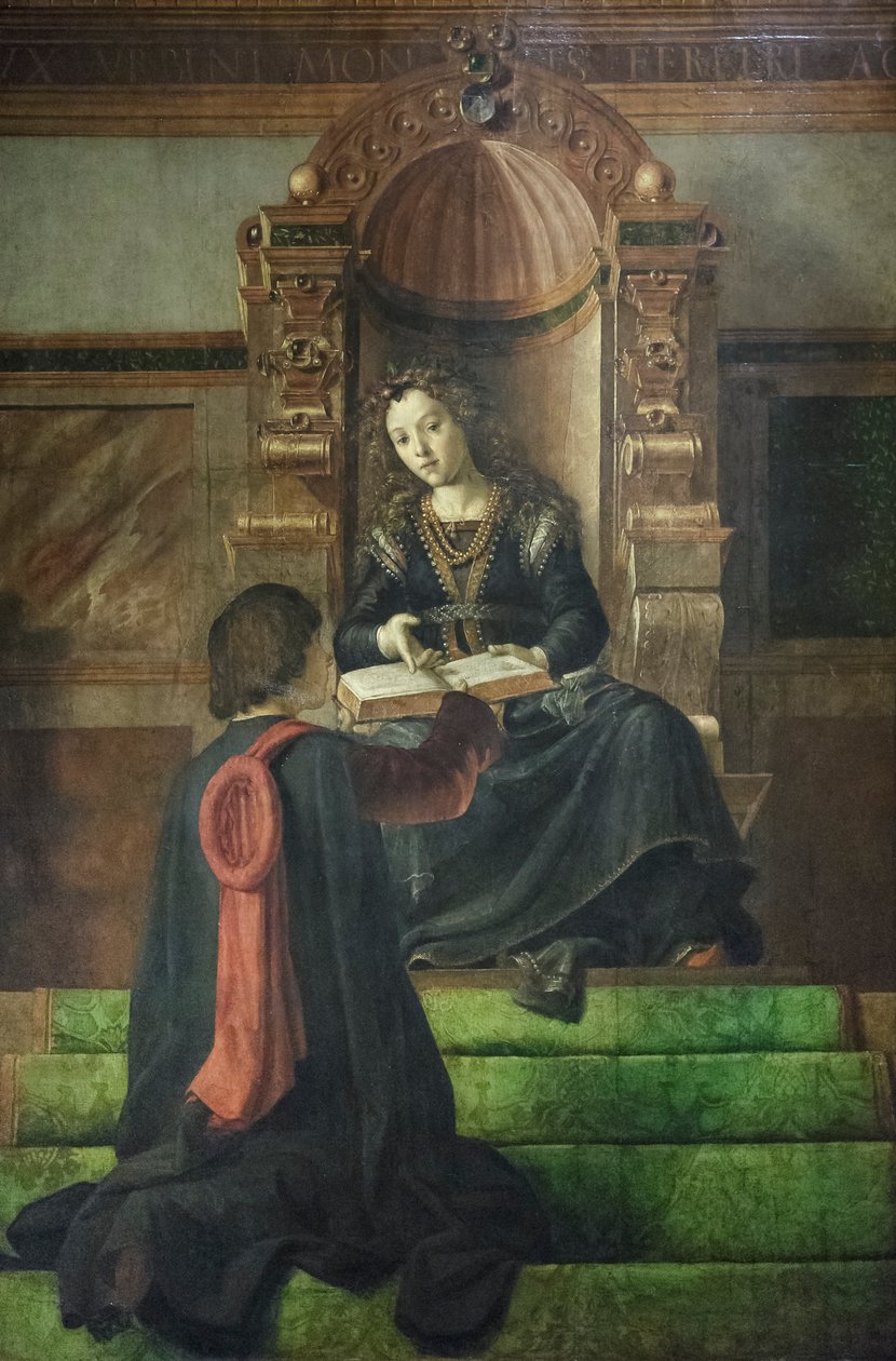 Alegoria da Retórica, c.1477-82 (óleo sobre painel) de Pedro Berruguete