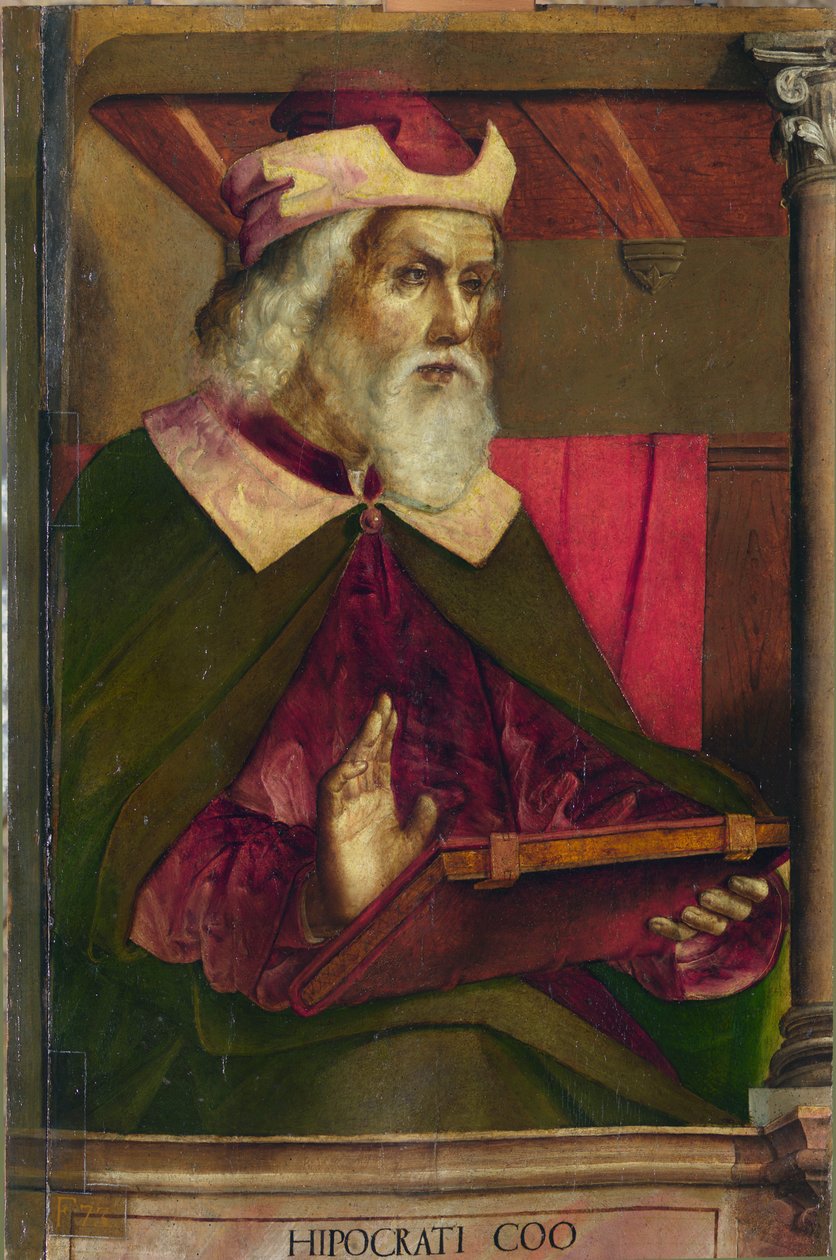 Hipócrates, c.1473-75 (óleo sobre madeira) de Pedro Berruguete