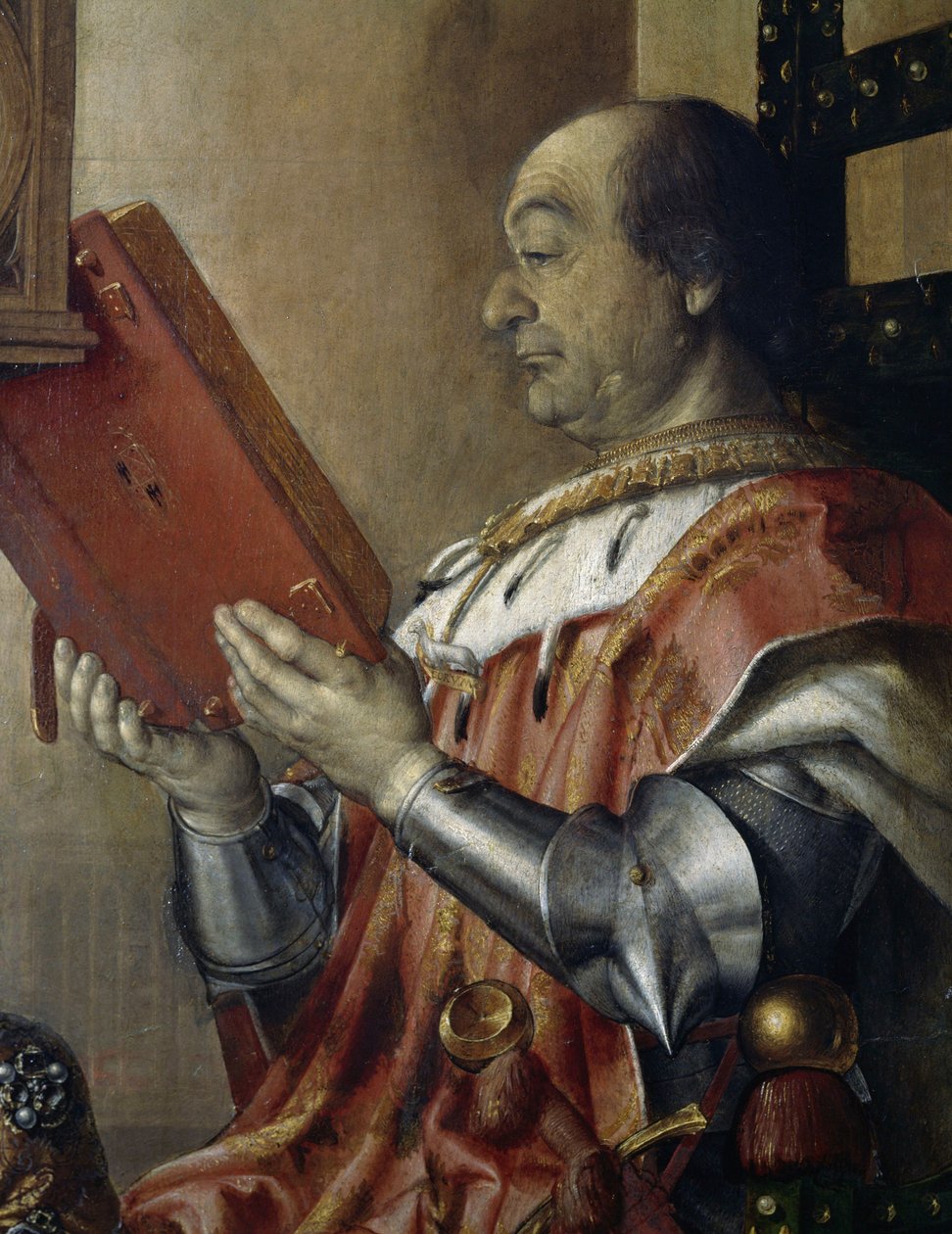 Retrato de Federico da Montefeltro (1422-1482) com o seu filho Guidobaldo da Montefeltro (1472-1508) de Pedro Berruguete