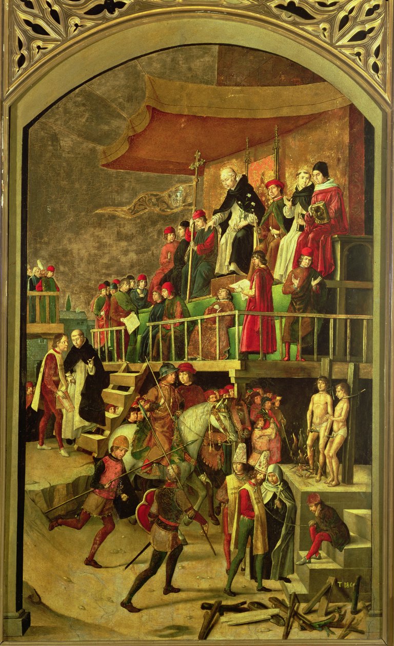 São Domingos, presidindo a fogueira dos hereges de Pedro Berruguete