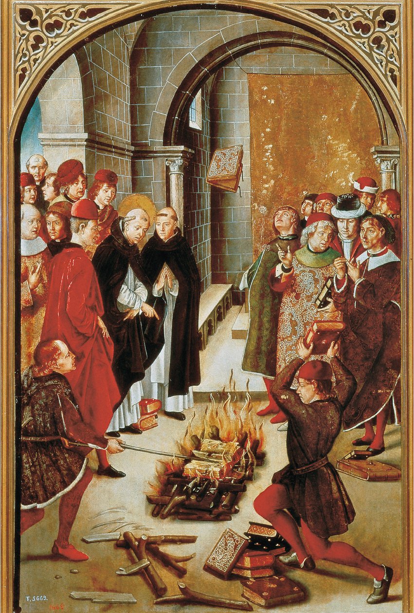 São Domingos e os Albigenses (óleo sobre painel, c.1493-1499) de Pedro Berruguete