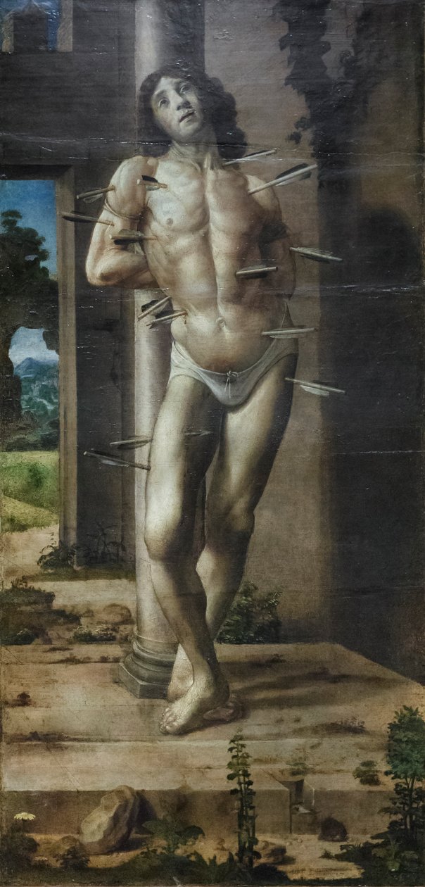 São Sebastião, c.1476-82 (óleo sobre painel) de Pedro Berruguete