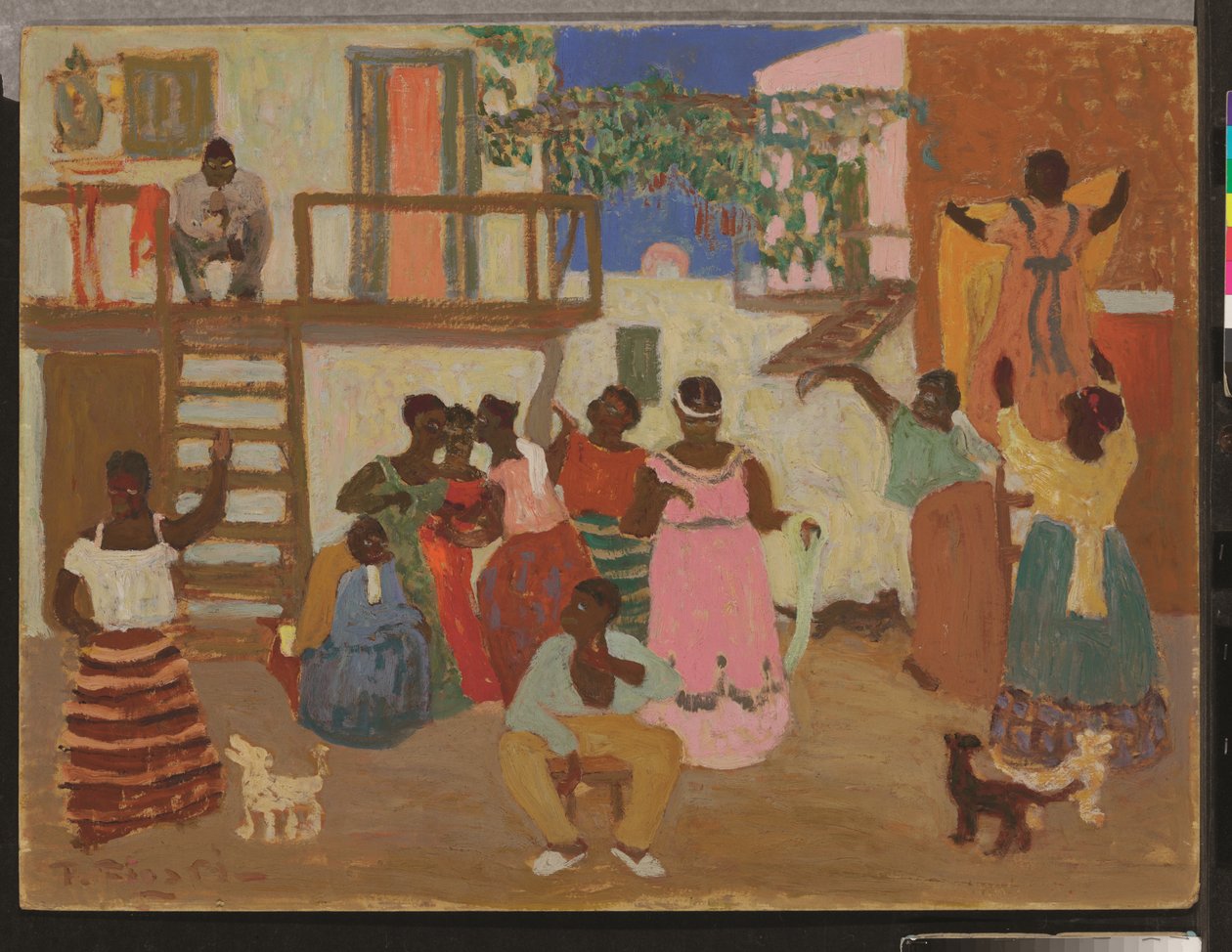 Preparação do Candombe (Decoração), c. 1935 (óleo a bordo) de Pedro Figari