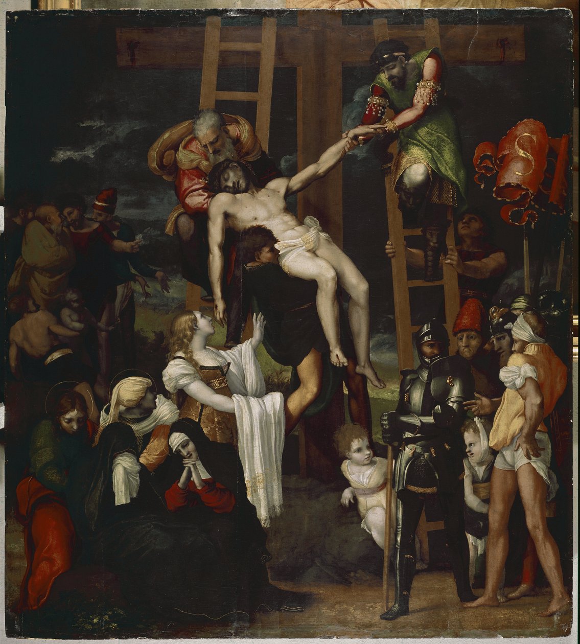 Descida da Cruz.(óleo no painel de Pedro Machuca