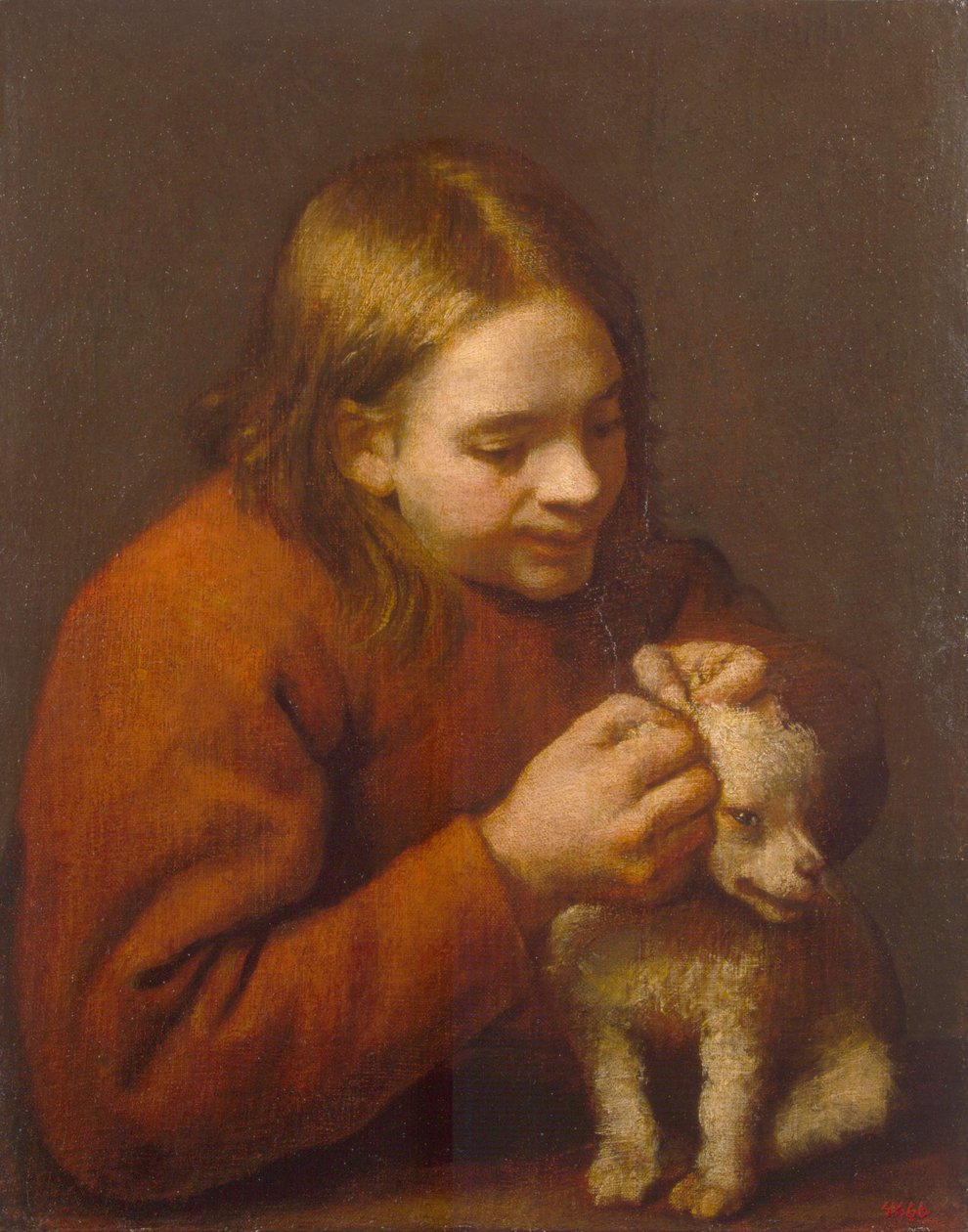 Rapaz à procura de pulgas em um cão, 1650 de Pedro Nuñez de Villavicencio