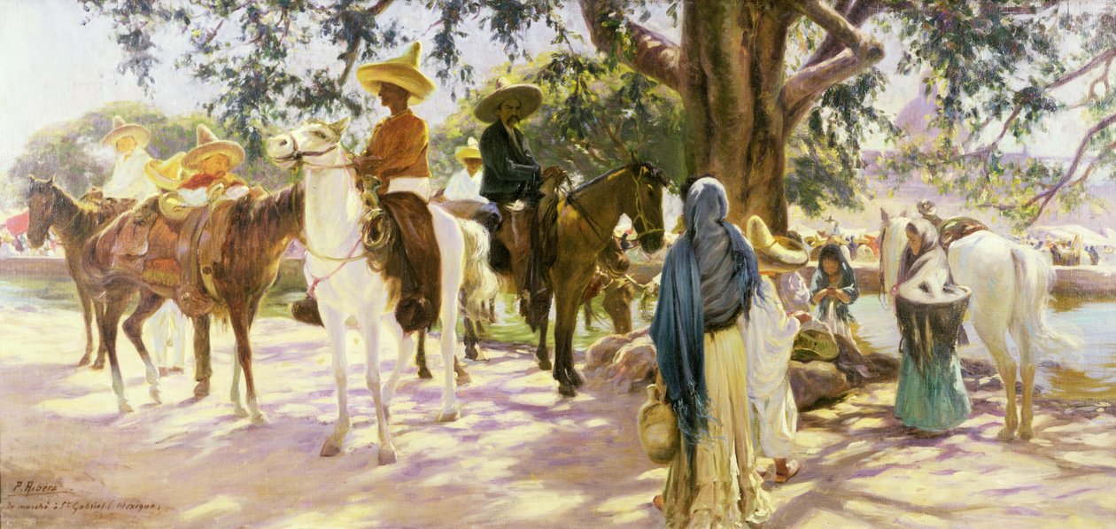 Dia de mercado em San Gabriel (1909), México de Pedro Ribera