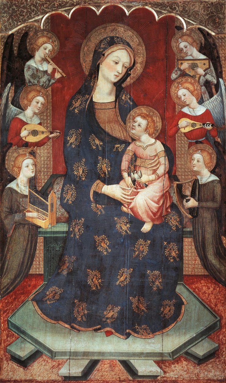 Madonna com Criança com Anjos a tocar música de Pedro Serra