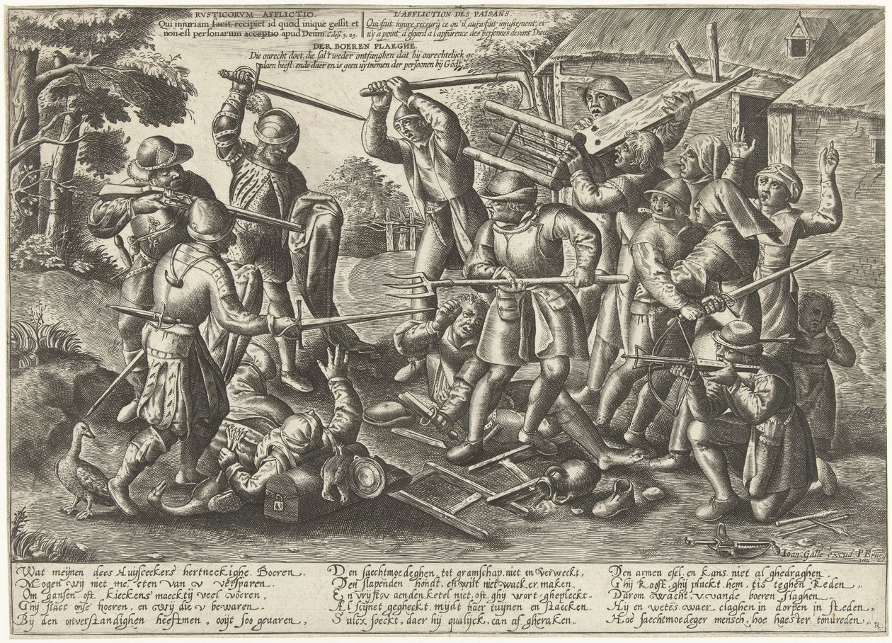 Batalha entre camponeses e soldados
Der boeren plaeghe (título sobre o objecto) de Peeter Baltens