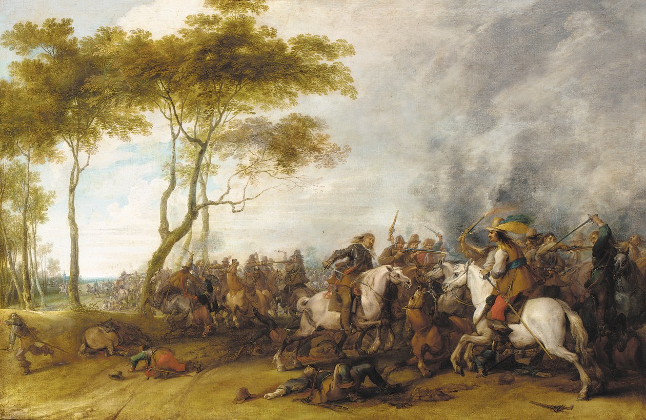 Uma escaramuça de cavalaria de Peeter Snayers