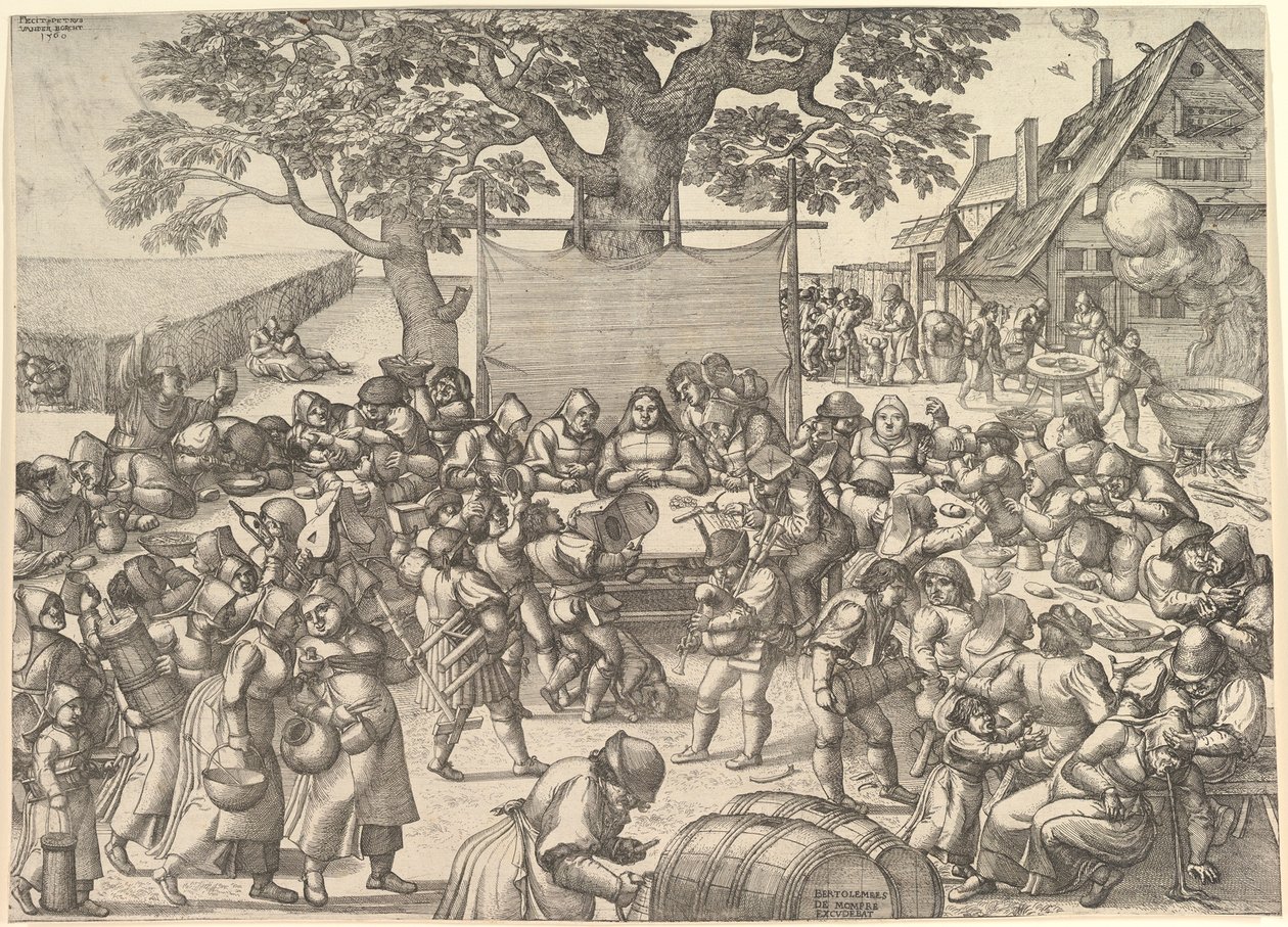 Casamento Camponês, 1560. de Peeter van der Borcht